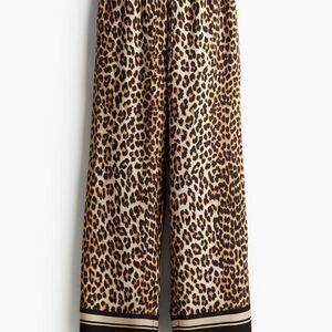 H&M Leopard Print Wide-Leg Pants